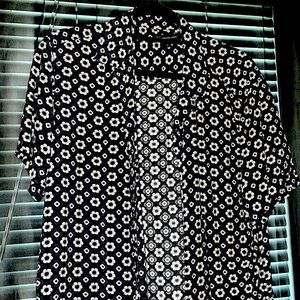 INC Black&White Button Down Shirt